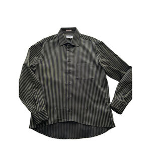 Vintage Le Chateau Men’s Striped Button Down Shirt Size L Black/Yellow